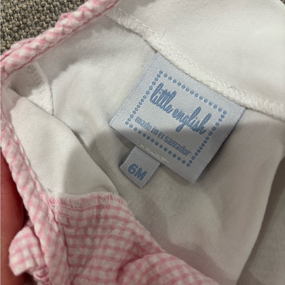 Little English White and Pink Baby Romper - size 6M - Picture 3 of 3